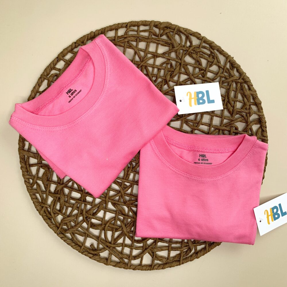 Camiseta 100% alg. Rosado