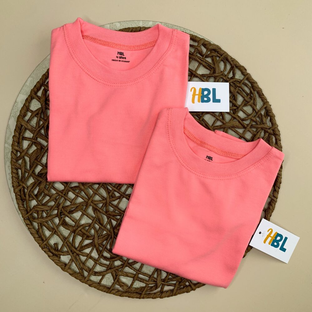 Camiseta 100% alg. Coral Rosado