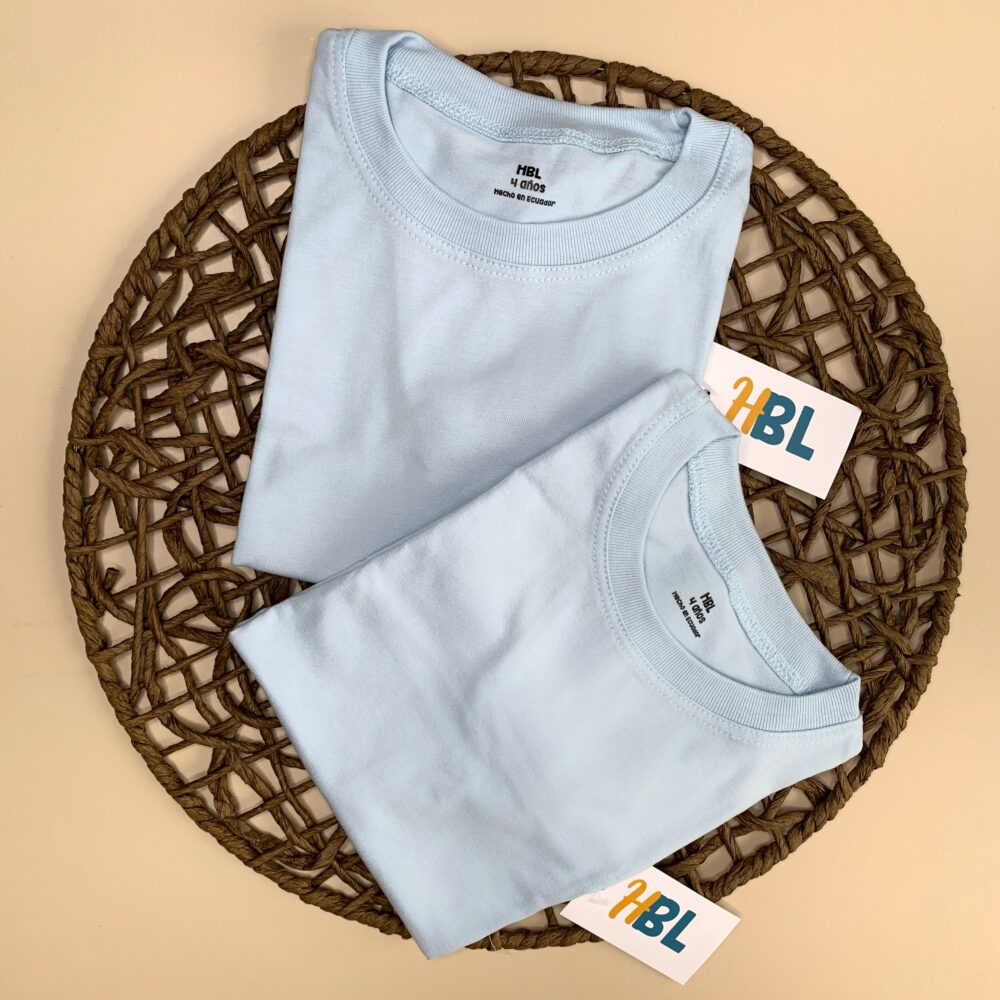 Camiseta 100% alg. Celeste Bajito Hombre