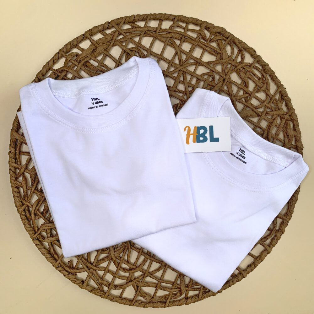 Camiseta 100% alg. Blanca Hombre